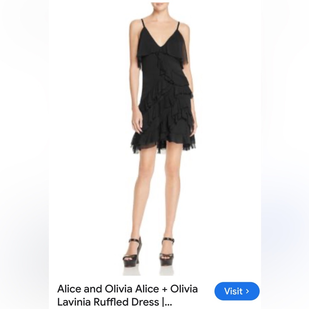 Alice & Olivia Lavinia Elegant Black Ruffle Dress